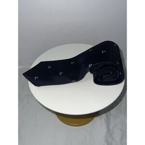 Brooks Brothers Blue Silk Tie Anchor Nautical Print Men's Necktie Preppy Suit